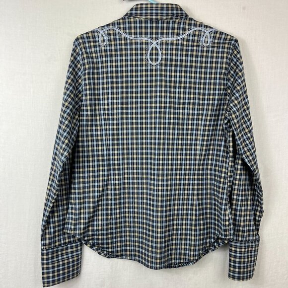Rodeo Carte Pearl Snap Plaid Western Shirt Womens XL Vintage Embroidered Cowgirl - Picture 8 of 13